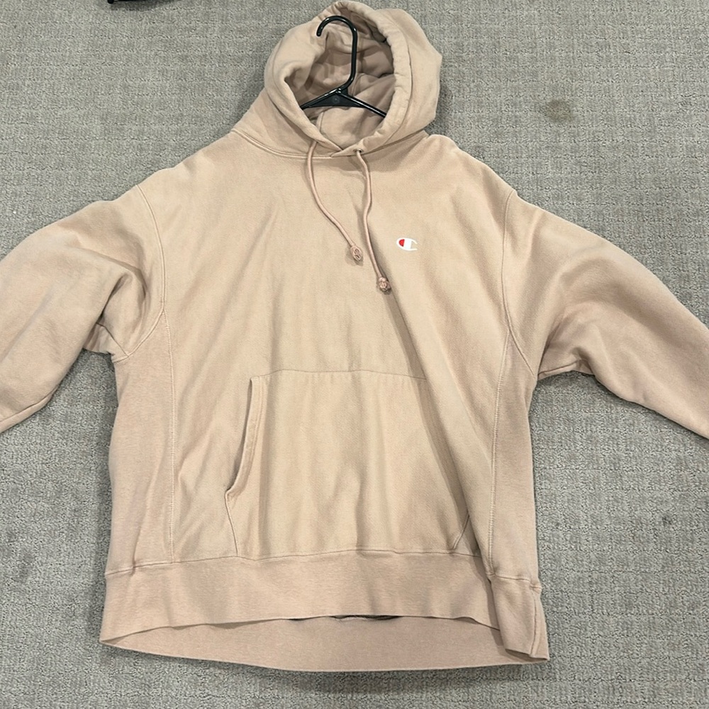 Champion hoodie. Worn. Peach